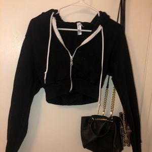 cropped full zip jacket with pockets